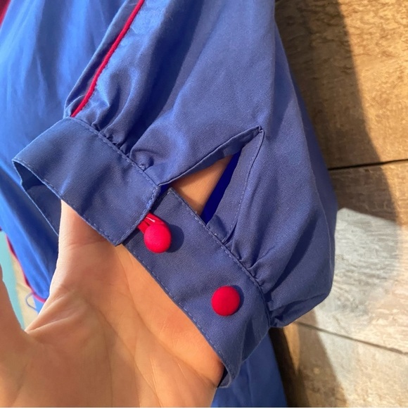 Vintage‎  Jordache women’s blue & fuchsia shirt dress in size 9/10 - Picture 5 of 11